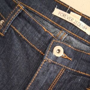 Forever 21 Men's Indigo Denim Jeans with Contrast Stitching